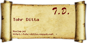 Tohr Ditta névjegykártya