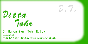 ditta tohr business card